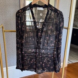 Zimmermann Black Floral Blouse, 0